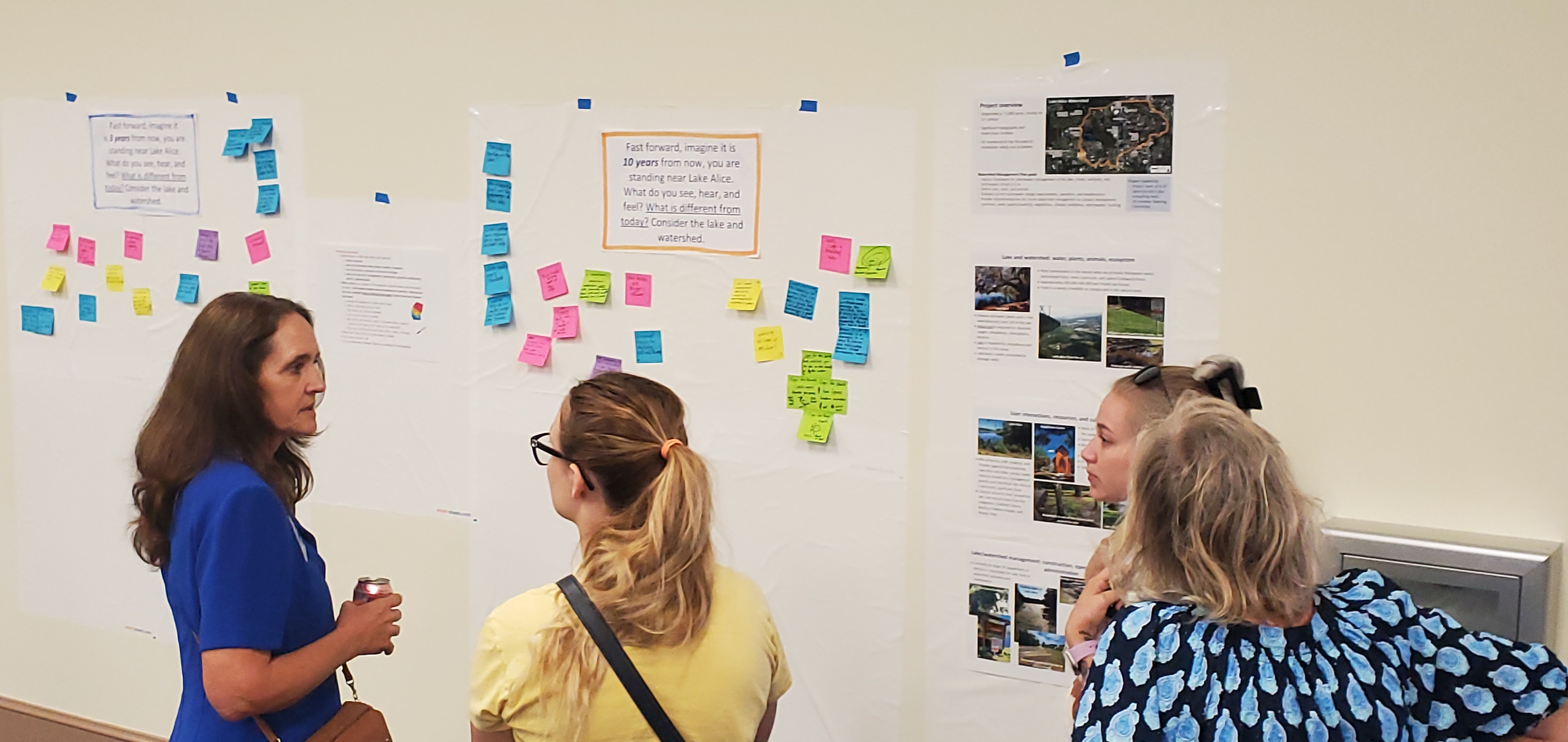 Community members in conversation
